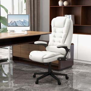 Grungis PU Leather Massage Swivel Office Chair with Remote and Armrests,Modern Gaming Chair with Heat and 6 Vibration Points for Office - 1 of 4
