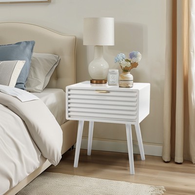 KTMBDW Wood Nightstand End Side Table with 1 Drawer for Small Spaces, Living Room, Bedroom