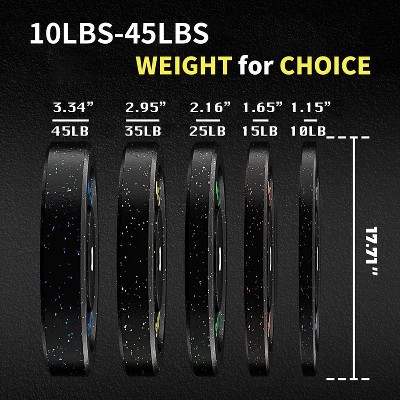 2-Inch Barbell Weight Plates for Strength Training, Rubber Bumper Plates for Home Gym & Commercial Use, 300Lbs Set (2Pcs 25Lbs+2Pcs 35Lbs+4Pcs 45Lbs)