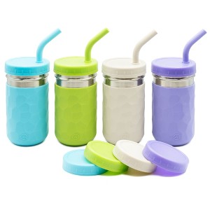 WeeSprout 2-in-1 Drinking Cups for Kids, Durable Stainless Steel Tumbler for Smoothies Kid Cups, Set of 4 - 1 of 4