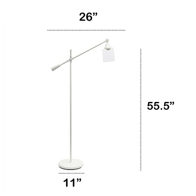 Edison White Adjustable Floor Lamp with Clear Glass Shade