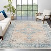 Washable Floral Medallion Living Room Rugs, Indoor Distressed Farmhouse Bedroom Carpet, Non Slip Stain Resistant Dining Room Rugs - 3 of 4