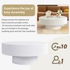 32"W Modern Round Coffee Table Cocktail Table Accent Table Drum End Table Minimalist Fluted Center Table, Easy Assembly, Black/White-ModernLuxe - 3 of 4