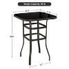 Yaheetech Outdoor Patio Bistro Table with Tempered Glass Tabletop - 3 of 4