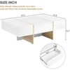 ALEXOUN High Gloss Coffee Table with 2 Drawers & Multi-Storage - Fashionable Rectangle Center Table for Living Room,Office Lounge & Balcony - 3 of 4