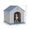 SEVOBAL Pet Crates and Houses Pointed Roof Dog House Waterproof UV Resistant with Hidden Nails Side Vents for Outdoor, Blue, 38.62"*36.26"*38.07" - 3 of 4