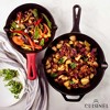 Cuisinel Cast Iron Skillet Set - 8" & 10" Pre-Seasoned Fry Pans with Silicone Handle Grips, Oven, Grill, Stovetop, BBQ, Campfire, Induction Safe - 3 of 4