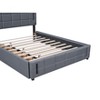 CAVINAS Queen Bed Frame with Headboard, with Trundle and Drawers, Upholstered Platform Bed, Gray - 3 of 4
