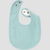 Carter's Just One You®️ Baby 3pk Bib - Navy Blue/Gray: Cotton Polyester Blend, 0-24 Months, 8x8 Inches, Set of 3 - 2 of 3