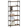 vidaXL Bookcase 6-Tier Brown Oak 31.5 in.x11.8 in.x74 in. Engineered Wood - 3 of 4