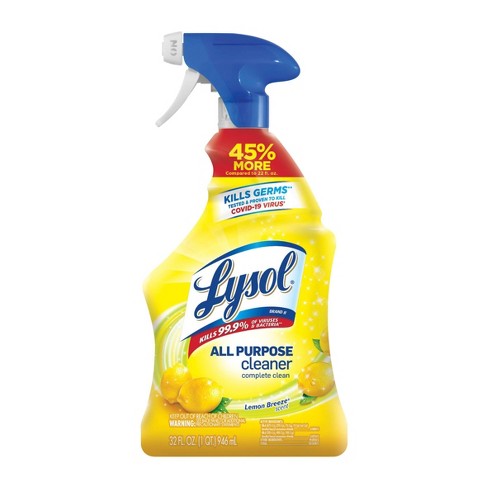 Lysol Lemon Breeze Scented All Purpose Cleaner & Disinfectant Spray - 32oz  : Target