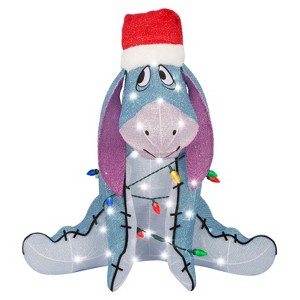 Gemmy 3D Holiday Lighted Tinsel Sculpture Eeyore 28" Disney, Multicolored - 1 of 4