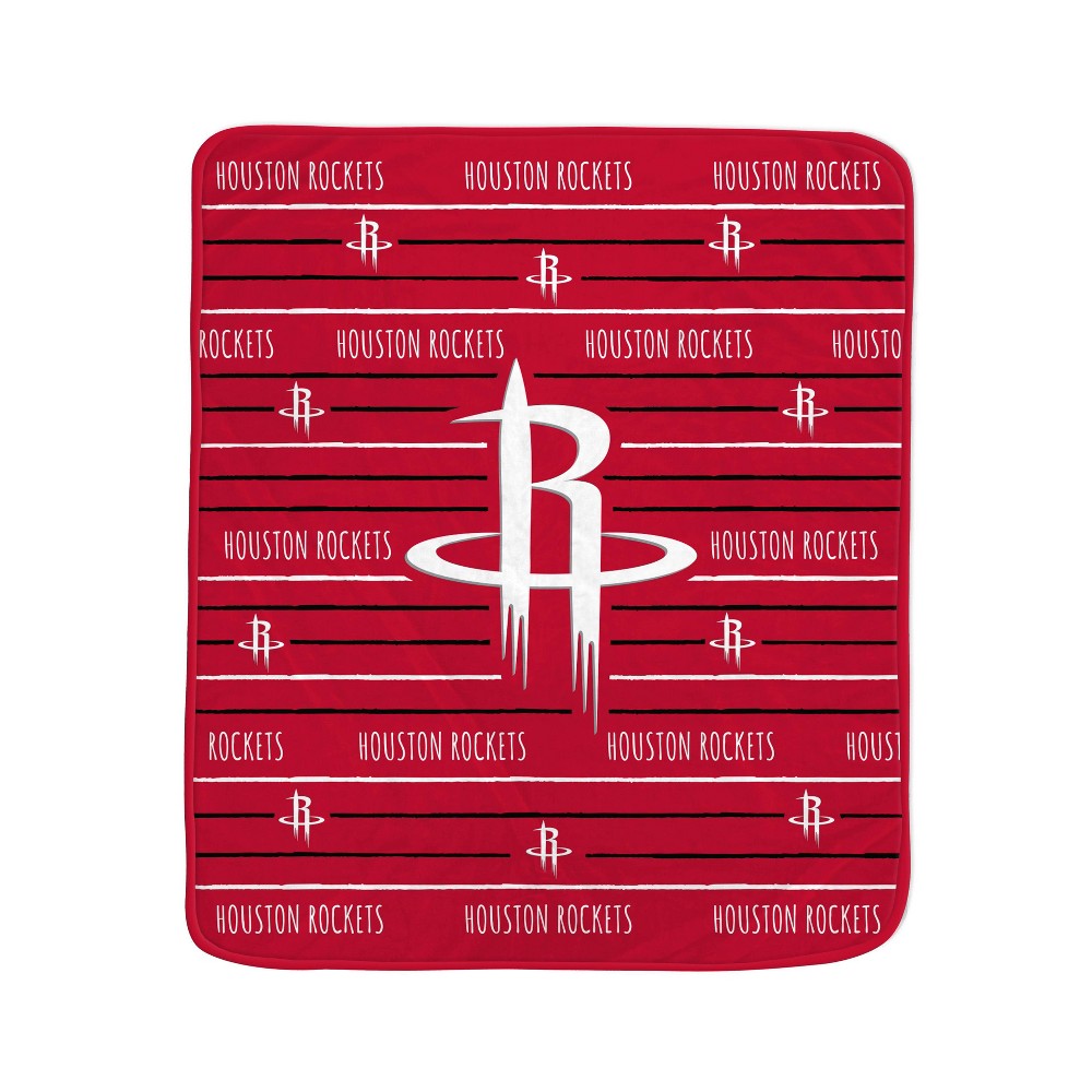 Photos - Duvet NBA Houston Rockets Logo Stripe Binding Edge Flannel Fleece Blanket