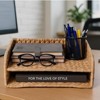 BRINJOY Double Layer Woven Letter Tray - Hand Woven Paper and Mail Organizer for A4 Files, Magazines, Desk File Basket, Home Office Supplies - 4 of 4