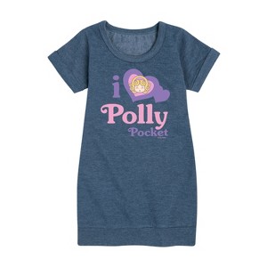 - Polly Pocket - I Love Polly Pocket Graphic Short Sleeve Fleece Dress - 1 of 3