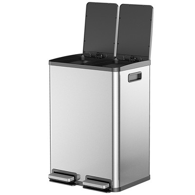 Trash Can with lid 13 gallon, Dual Compartment Plastic Inner Bucket, Sealed Trash Can, for Bathroom,Kitchen,Office,Living Room,Bedroom