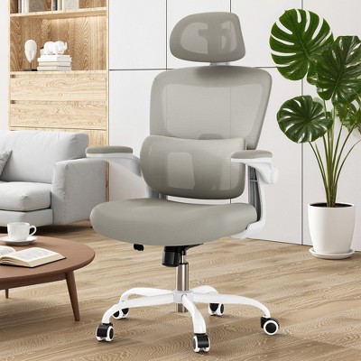 MAYEERTY High Back Ergonomic Home Office Chair - With Flip-Up Armrests & Adjustable Lumbar Support
