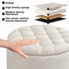 GDFStudio Bowen 18.7" Round Upholstered Storage Ottoman with Removable Lid - 4 of 4