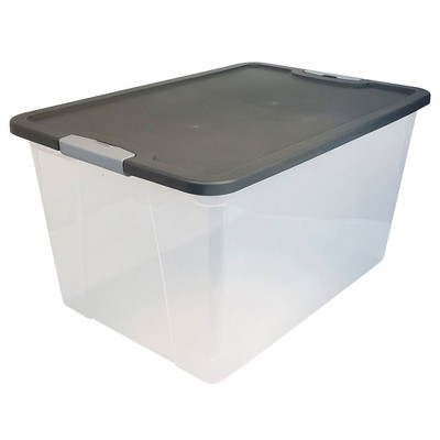 Homz 64-quart Clear Plastic Stackable Storage Bin With Lid, 2 Pack ...