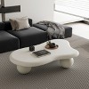 VYNXARIA 47-Inch Cream White Cloud Shaped Coffee Table with 3 Ball Legs - Elegant Living Room Accent - 4 of 4