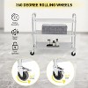3-Tier Kitchen Serving Cart – Heavy-Duty Stainless Steel Rolling Utility Cart with 360° Swivel Wheels, Storage Trolley Handle Bar - 4 of 4