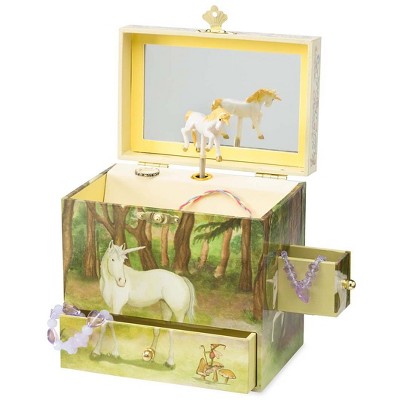 Magic Cabin - Unicorn Decorated Jewelry Box with Four Drawers for Kids