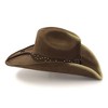 Western Express Brown and Camel Suede Finish Western Hat with Sunburst Concho Hat Band - 3 of 4