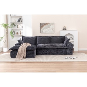 103'' Chenille L-Shaped Cloud Sectional Couch with Chaise, Boneless and No Assembly Required - 1 of 4