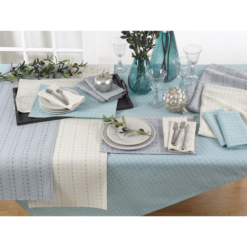 Saro Lifestyle Stitched Line Cotton Blend Table Napkins (Set of 4), 4 of 5