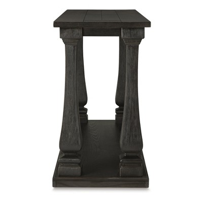 Wellturn Black Wood Sofa Table with Lower Shelf