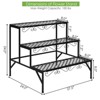 Tangkula 3-Tier Metal Plant Stand Flower Potted Holder Ladder Storage Rack for Outdoor Indoor Use - 4 of 4