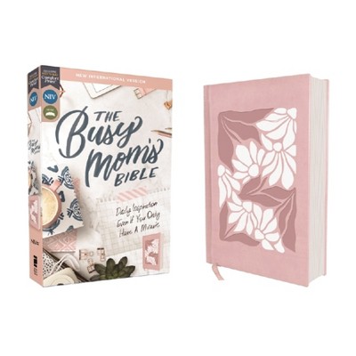 Niv, the Busy Mom's Bible, Leathersoft Over Board, Pink, Red Letter, Comfort Print - by  Zondervan (Leather Bound)