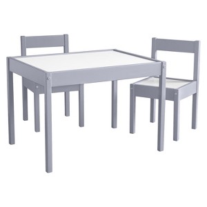 Tahoe 3pc Kiddy Table And Chair Set Gray/White - Baby Relax