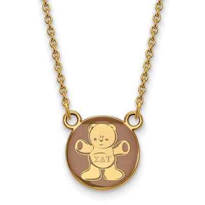 Black Bow Jewelry 14k Yellow Gold Plated Sterling Silver Sigma Delta Tau Greek Life Necklace 18 Inch
