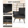 Egg Chair, Wicker Egg Chair with Plush Cushion, Steel Frame and Metal Base, Lounge Chair for Indoor & Outdoor Patio, Living Room, and Backyard - 4 of 4