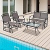 Costway 2pcs Patio Glider Set Single Swing Rocking Chair Heavy-Duty Metal Frame Outdoor - 3 of 4