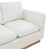 LeisureMod Nervo Mid-Century Modern Upholstered Faux Leather Loveseat with Gold Frame - 4 of 4