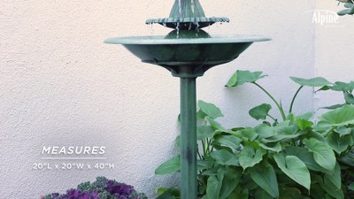 Green Plastic 3-Tier Pedestal Fountain Bird Bath