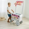Melissa & Doug Wooden Snacks and Sweets Food Cart - 40+ Play Food pc, Reversible Awning - 2 of 4