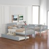 Okak Twin over Twin Solid Wood Bunk Bed with Trundle & Storage Staircase Loft Bed Convertible into 3 Beds for Kids Teens, Easy Assemble, Gray - 2 of 4