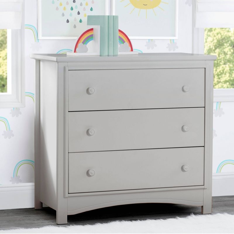 Delta Children Perry 3 Drawer Dresser with Changing Top and Interlocking Drawers - Moonstruck Gray, 4 of 17