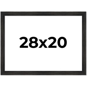 PosterPalooza | 28x20 Wide Barnwood Picture Frame, UV Acrylic, 6 Finishes - Grey, Brown, White, and Black - 1 of 4