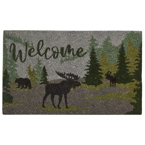 Durable Natural Rubber Door Mat Rug Green Forest Carpet