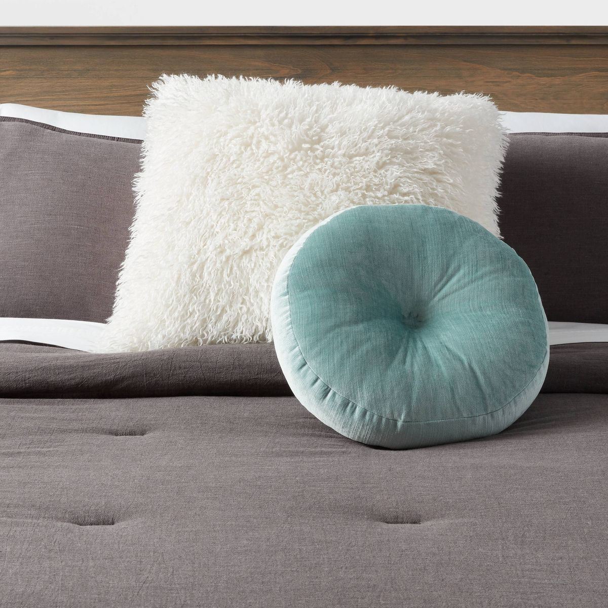 Euro Faux Mongolian Fur Decorative Throw Pillow - Threshold™ - thumbnail 6