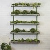 VIP Metal 45.5 in. Gray Planters on Wall Frame 5 Tier - 2 of 4