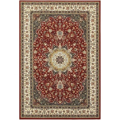 Oriental Weavers Kashan 119N1 Red/ Ivory Indoor Area Rug - 1'10" x 3'
