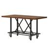 Lirago Brown 62.99" Farmhouse Bar Table 35.43Hx31.49Wx62.99L Manufactured Wood Metal Frame Counter Height - 3 of 4