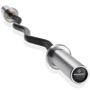 Philosophy Gym 47" EZ Curl Olympic Barbell - 400LB Capacity 4 Needle Bearing 2" Weightlifting Bar - 1 of 4