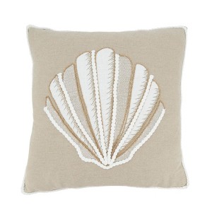 Saro Lifestyle Sandy Shore Seashell Poly Filled Throw Pillow - 1 of 3