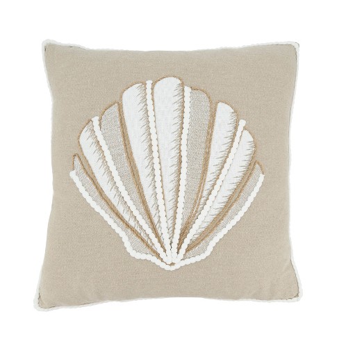 Saro Lifestyle Sandy Shore Seashell Poly Filled Throw Pillow - image 1 of 3